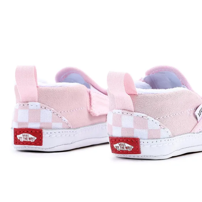Vans View All Kids Infant Checkerboard SlipOn Hook And Loop Crib Shoes 01 Year Pink