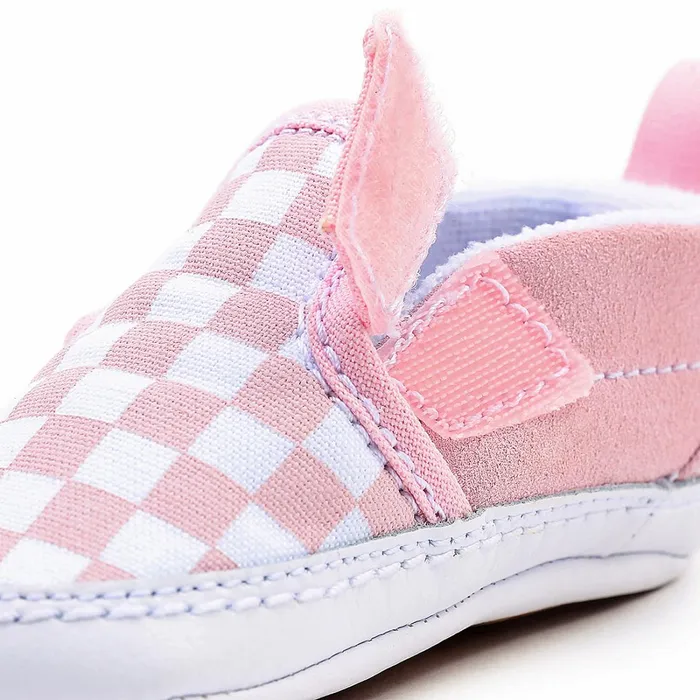 Vans View All Kids Infant Checkerboard SlipOn Hook And Loop Crib Shoes 01 Year Pink