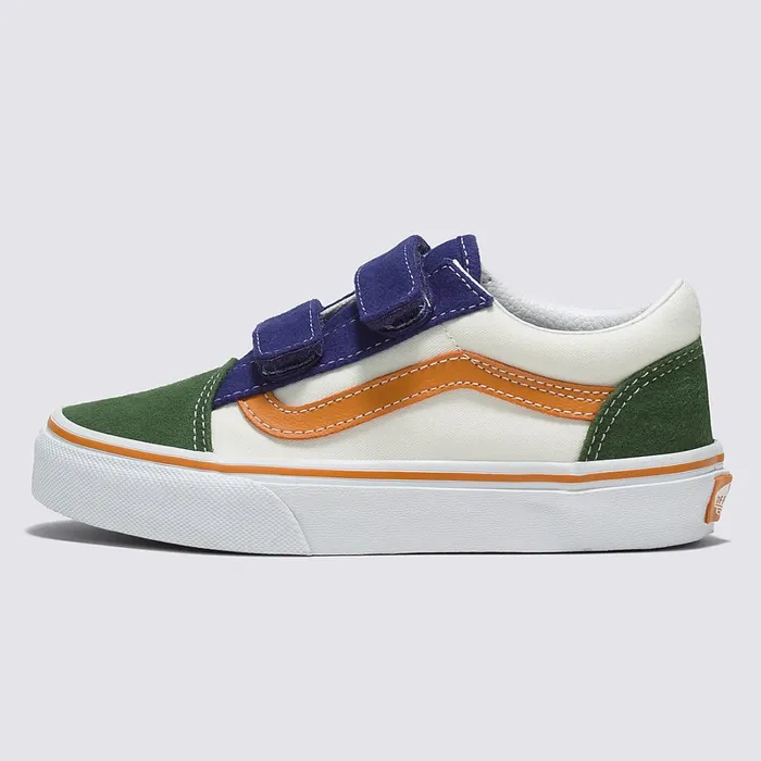 Vans View All Kids Twill Block Old Skool Hook And Loop Shoes 48 Years Multicolour