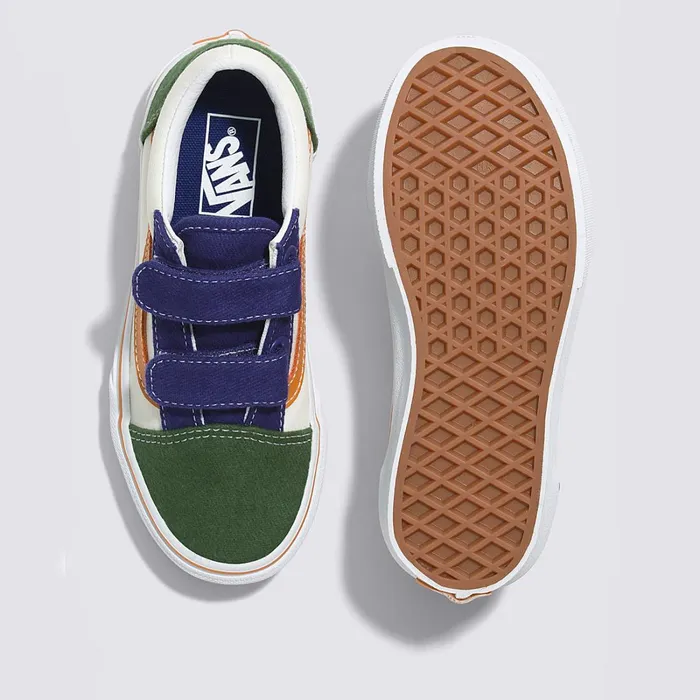 Vans View All Kids Twill Block Old Skool Hook And Loop Shoes 48 Years Multicolour