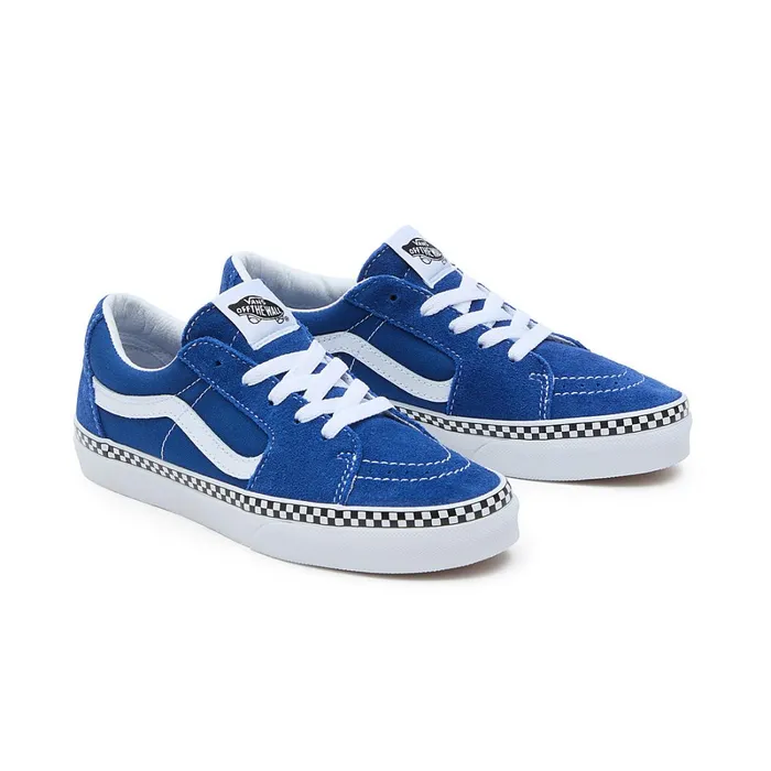 Vans View All Kids Youth Checkerboard Foxing Sk8Low Shoes 814 Years Blue