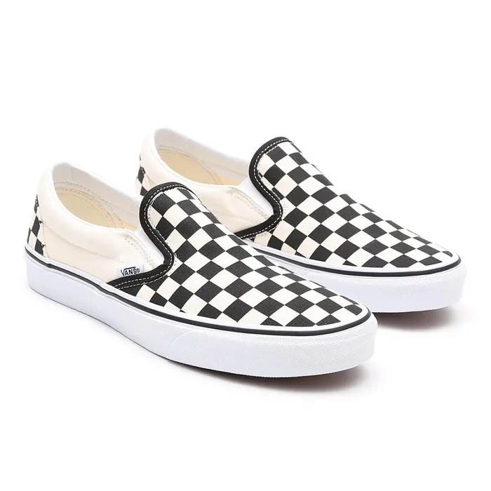Vans View All Men Checkerboard Classic SlipOn Shoes Black White