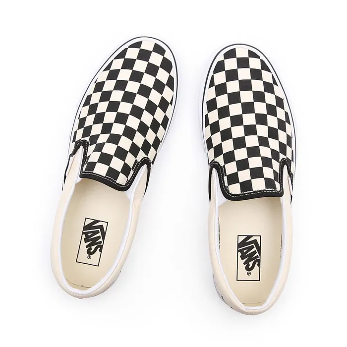 Vans View All Men Checkerboard Classic SlipOn Shoes Black White