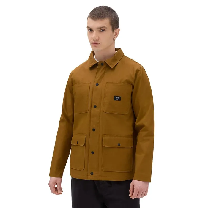 Vans View All Men Drill Chore Coat Lined Jacket Brown