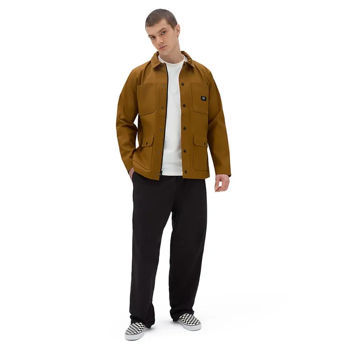 Vans View All Men Drill Chore Coat Lined Jacket Brown