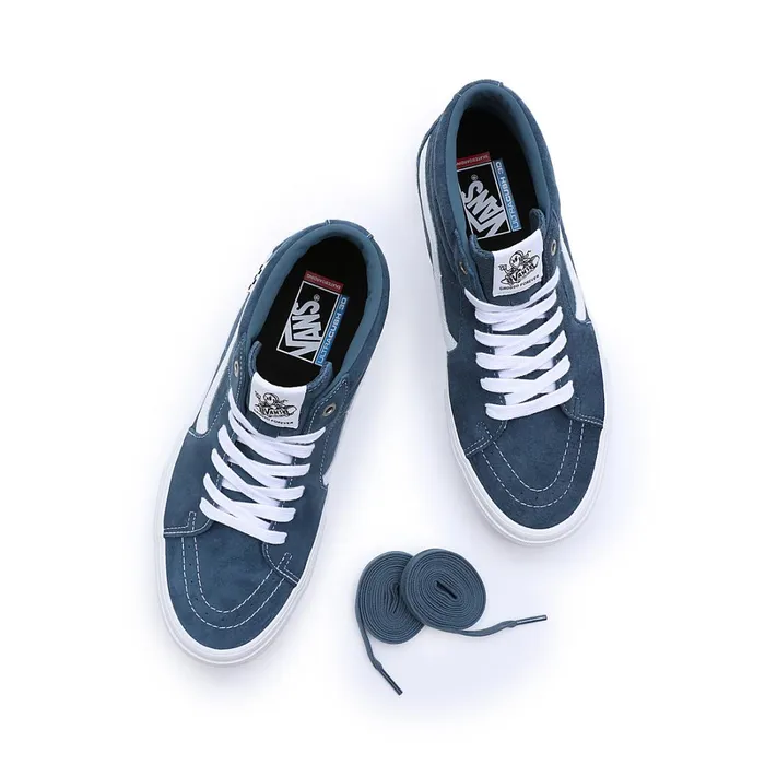 Vans View All Men Pig Suede Skate Grosso Mid Shoes Blue