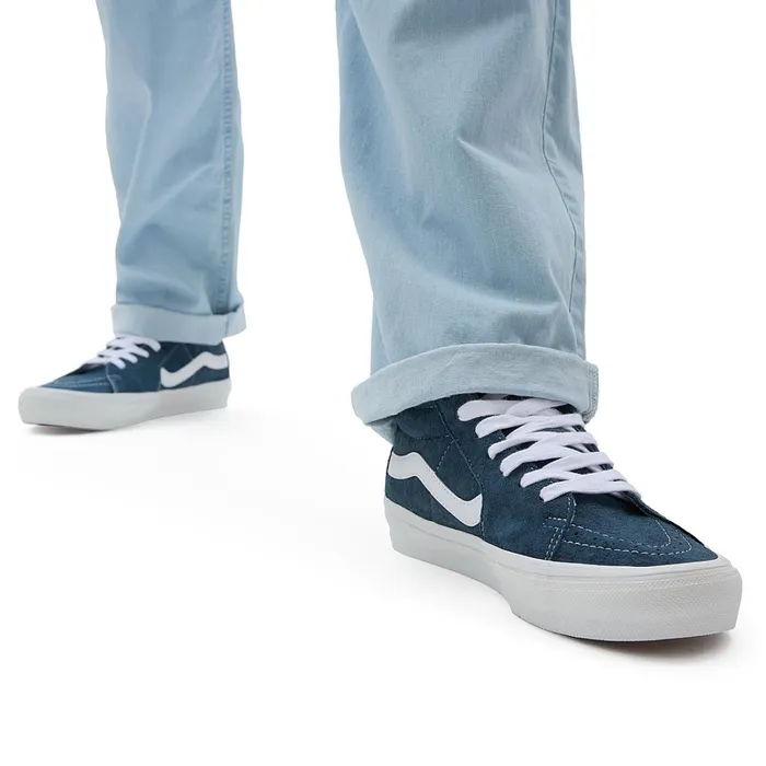 Vans View All Men Pig Suede Skate Grosso Mid Shoes Blue