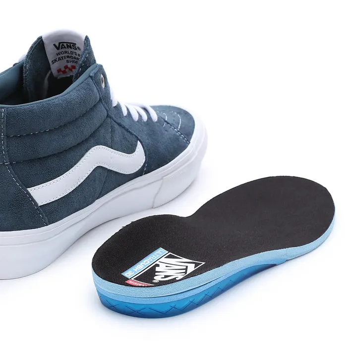 Vans View All Men Pig Suede Skate Grosso Mid Shoes Blue
