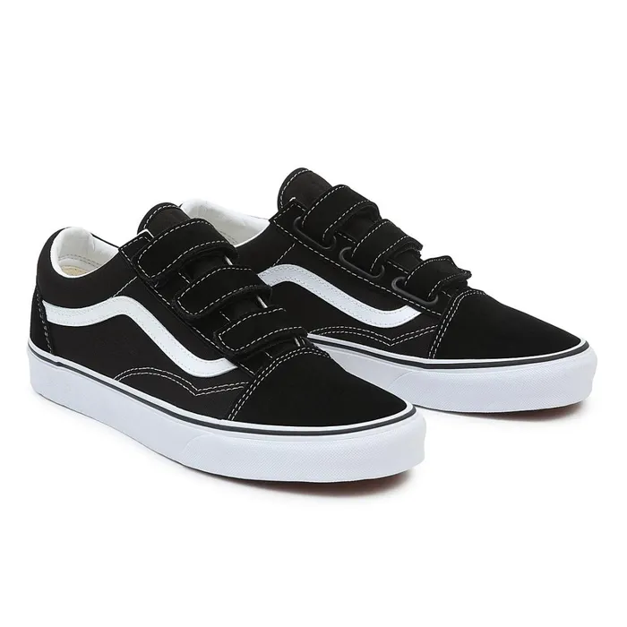 Vans View All Men SuedeCanvas Old Skool Hook And Loop Shoes Black White