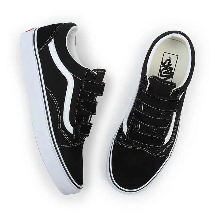 Vans View All Men SuedeCanvas Old Skool Hook And Loop Shoes Black White