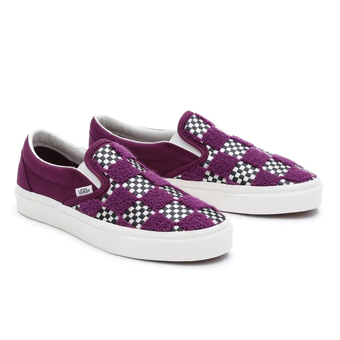 Vans View All Men Tufted Check Classic SlipOn Shoes Purple
