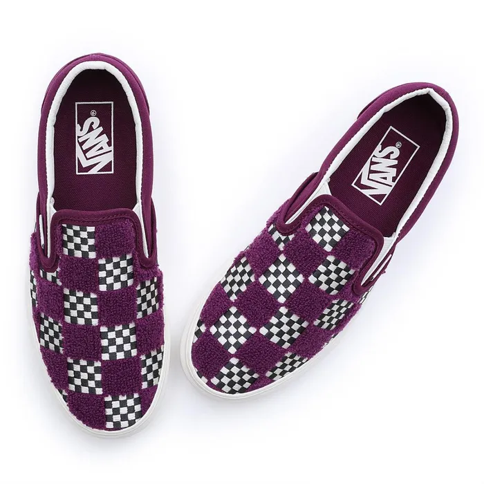 Vans View All Men Tufted Check Classic SlipOn Shoes Purple