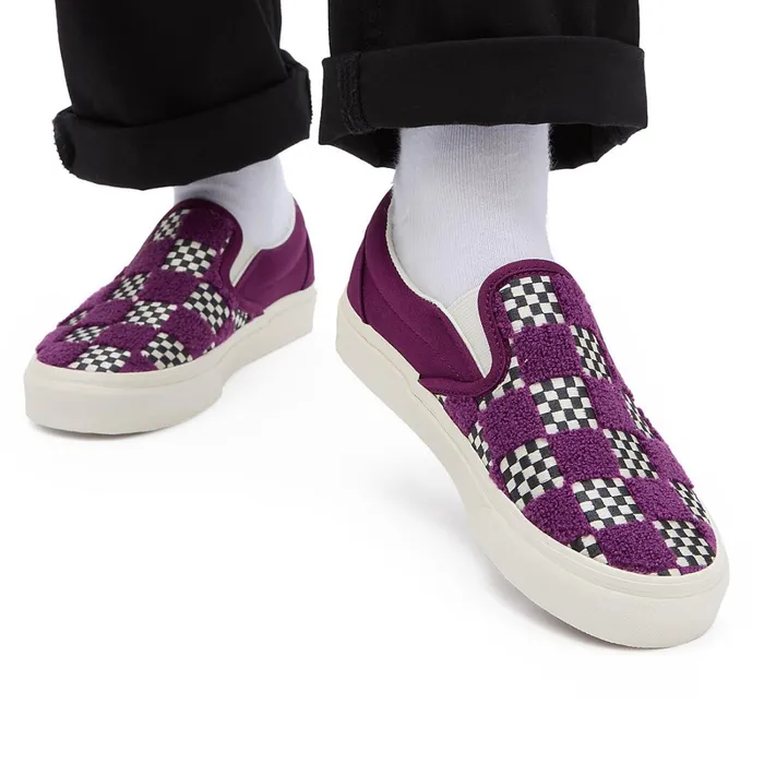 Vans View All Men Tufted Check Classic SlipOn Shoes Purple
