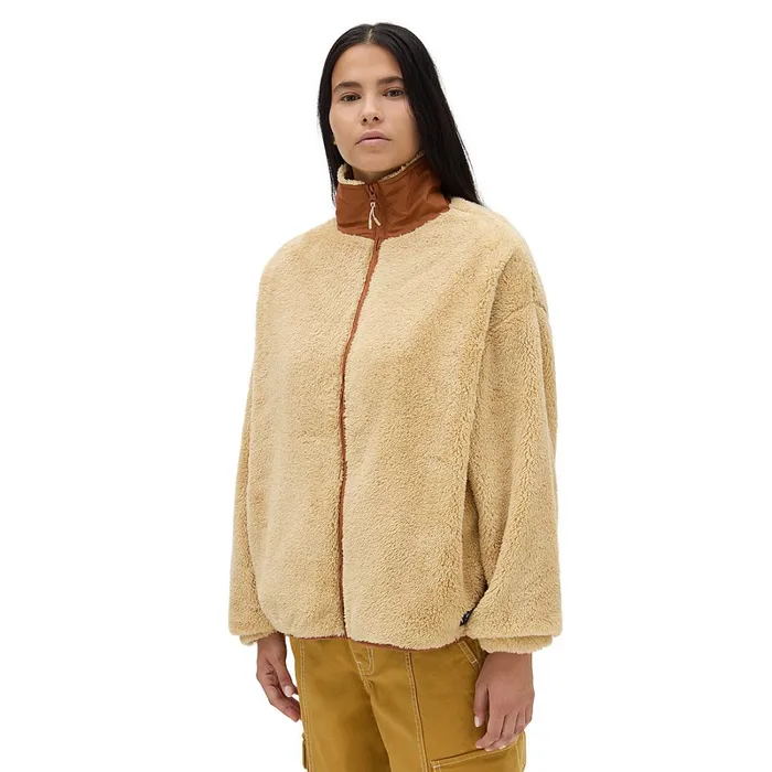 Vans View All Women Vista Mock Neck Full Zip Pullover Beige