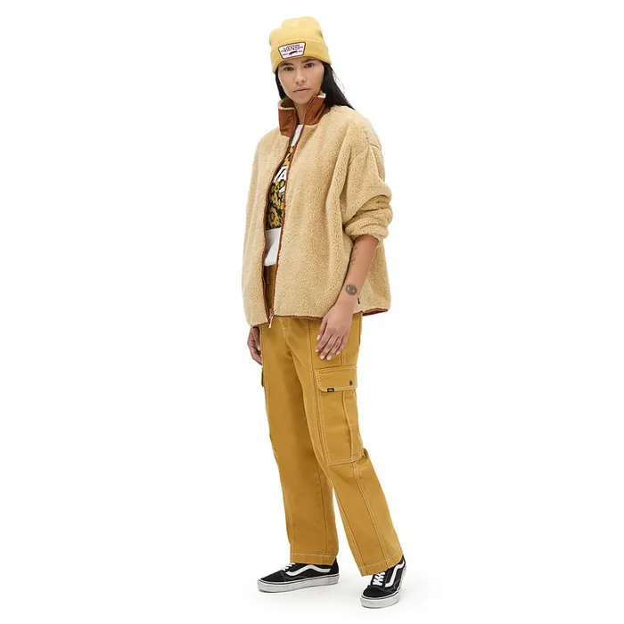 Vans View All Women Vista Mock Neck Full Zip Pullover Beige