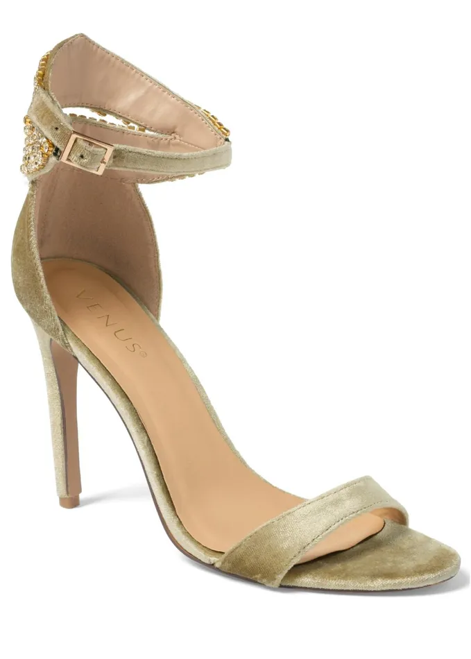 VELVET EMBELLISHED HEELS Nude Women VENUS Heels