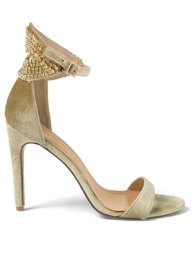 VELVET EMBELLISHED HEELS Nude Women VENUS Heels