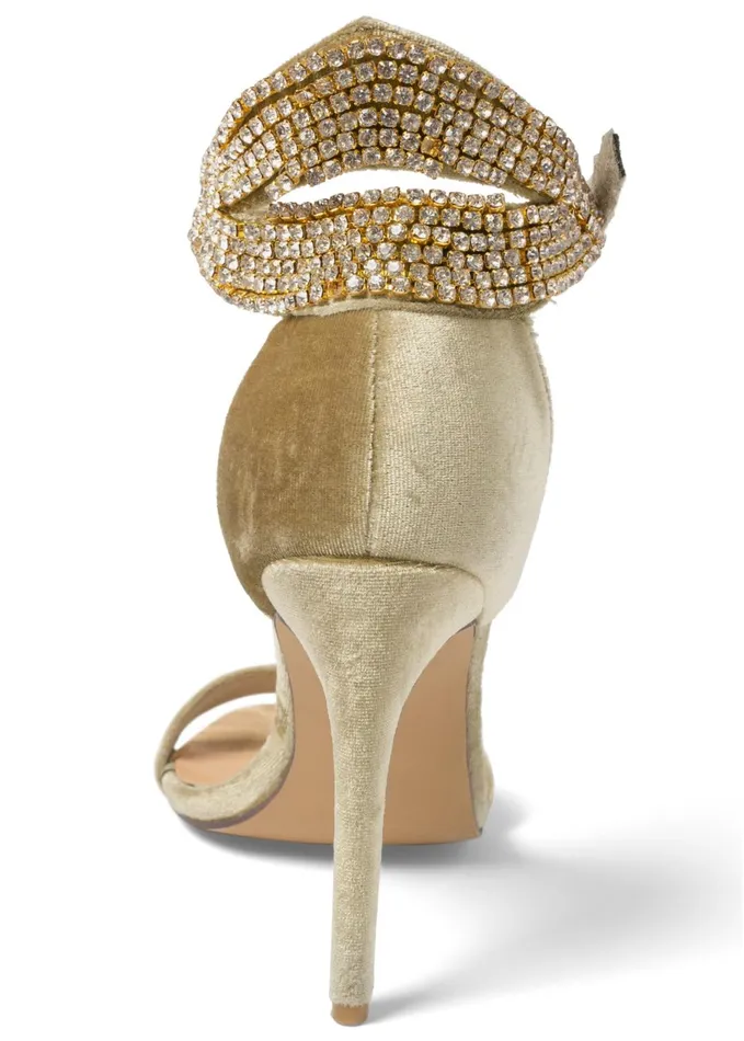 VELVET EMBELLISHED HEELS Nude Women VENUS Heels