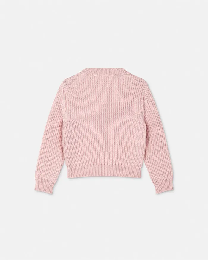Versace 1978 ReEdition Logo Baby Sweater Light Pink Kids Knitwear and Sweatshirts