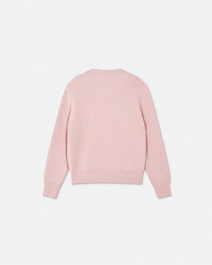 Versace 1978 ReEdition Logo Sweater Light Pink Kids Knitwear and Sweatshirts