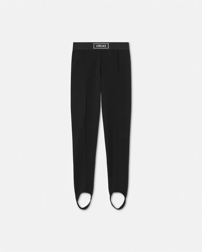 Versace 90s Vintage Logo Leggings Black Kids Pants and Skirts