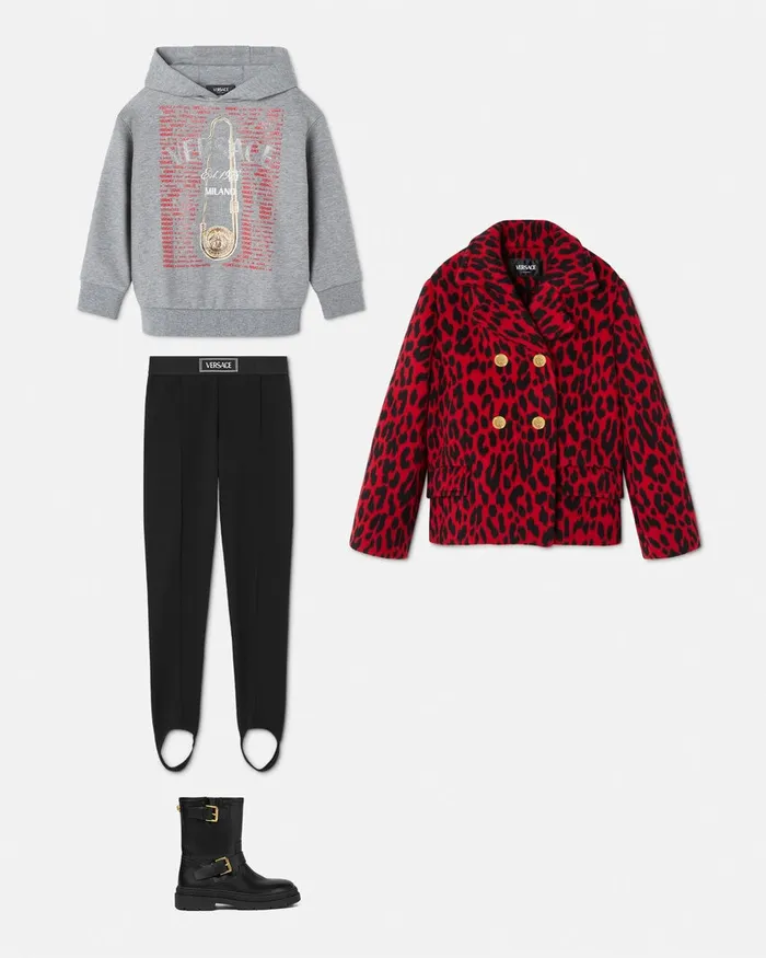 Versace 90s Vintage Logo Leggings Black Kids Pants and Skirts