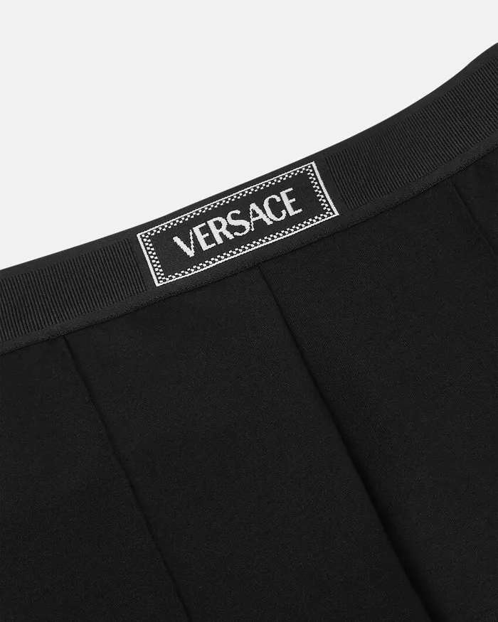 Versace 90s Vintage Logo Leggings Black Kids Pants and Skirts