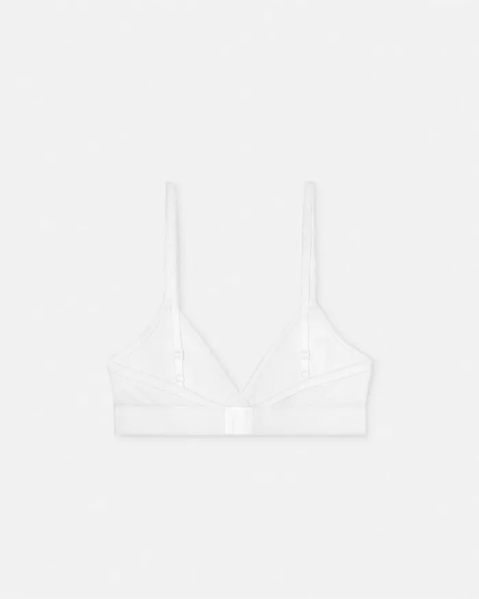 Versace 90s Vintage Logo Ribbed Bralette White Women Bras and Briefs
