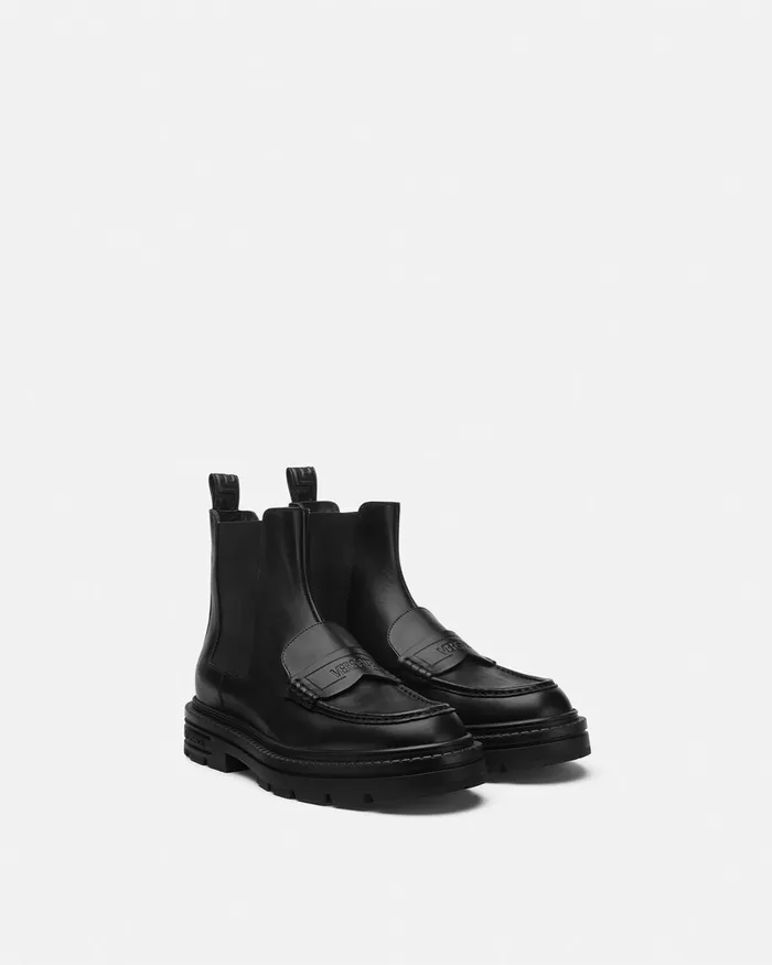 Versace Adriano Loafer Boots Black Men Boots