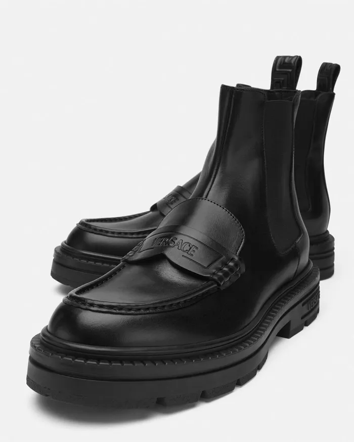 Versace Adriano Loafer Boots Black Men Boots