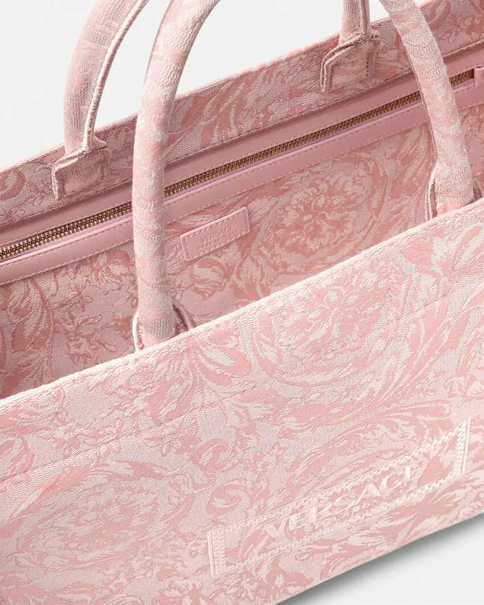 Versace Barocco Athena Medium Tote Bag Pinkprint Women Totes