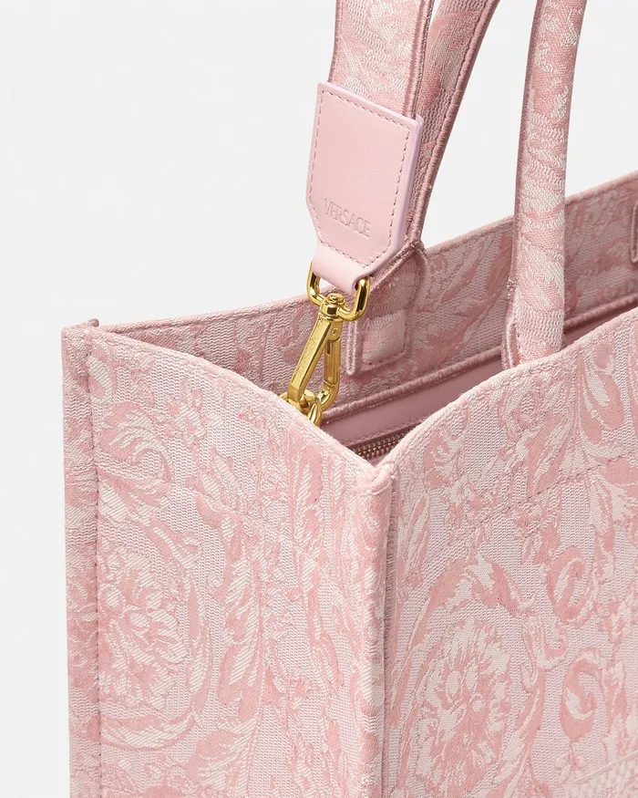 Versace Barocco Athena Medium Tote Bag Pinkprint Women Totes