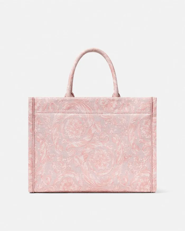 Versace Barocco Athena Medium Tote Bag Pinkprint Women Totes