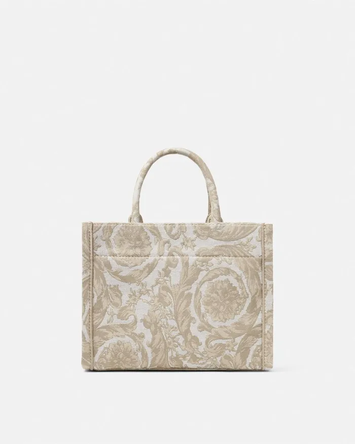 Versace Barocco Athena Small Tote Bag Beigeprint Women Totes