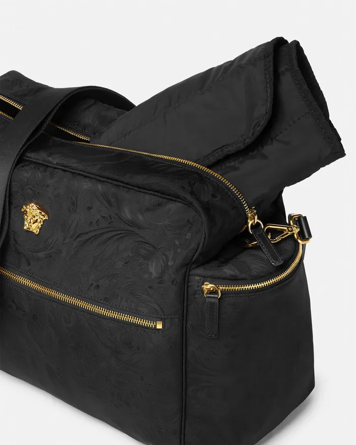 Versace Barocco Baby Changing Mat Bag Blackgold Kids Strollers and Others