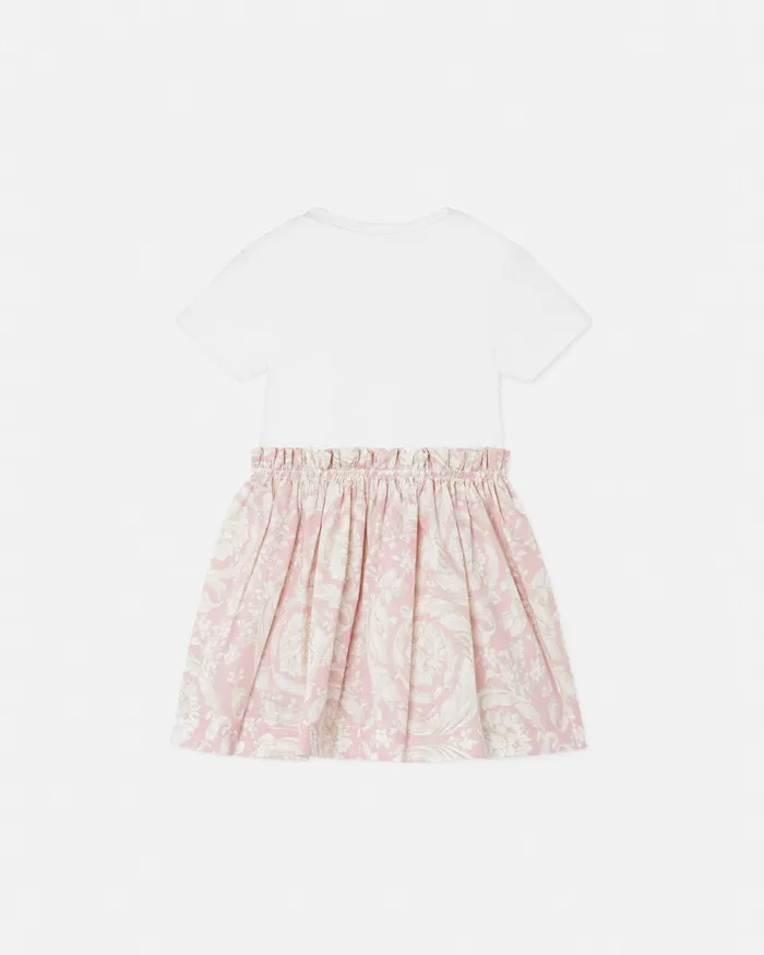 Versace Barocco Baby TShirt Dress Light Pink Kids Dresses