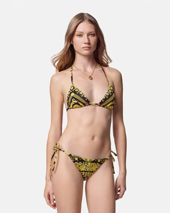 Versace Barocco Bikini Top Print Women Swimwear