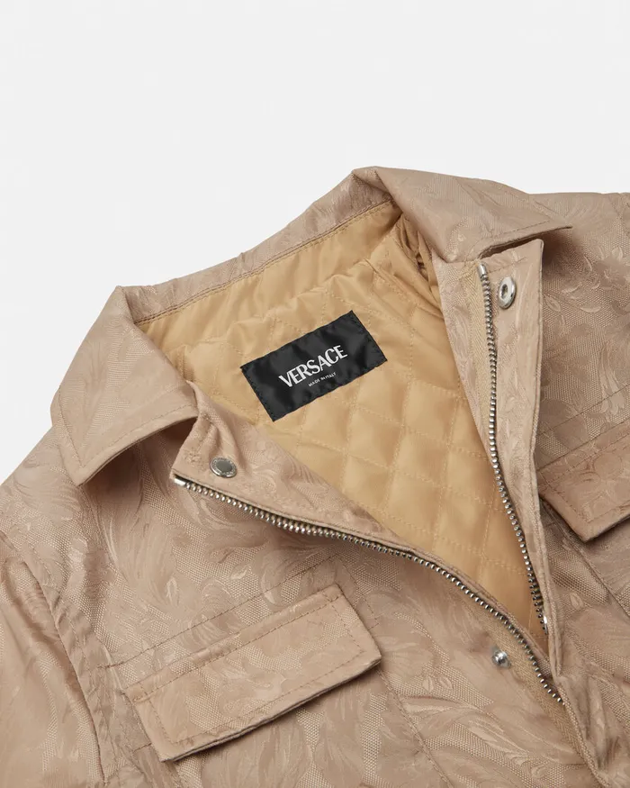 Versace Barocco Jacquard Jacket Beige Kids Outerwear and Jackets