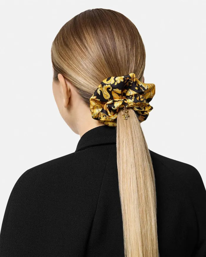 Versace Barocco Scrunchie Blackprint Women Hair Accessories