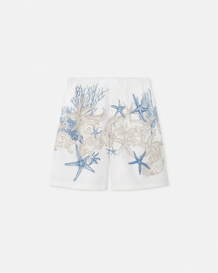 Versace Barocco Sea Cotton Shorts Whiteprint Men Pants and Shorts