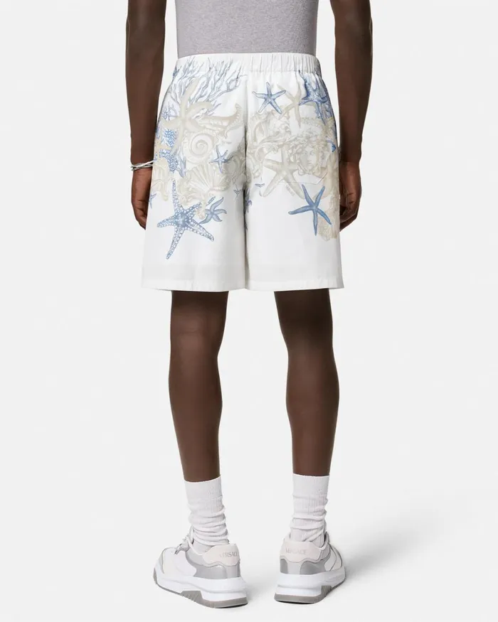 Versace Barocco Sea Cotton Shorts Whiteprint Men Pants and Shorts