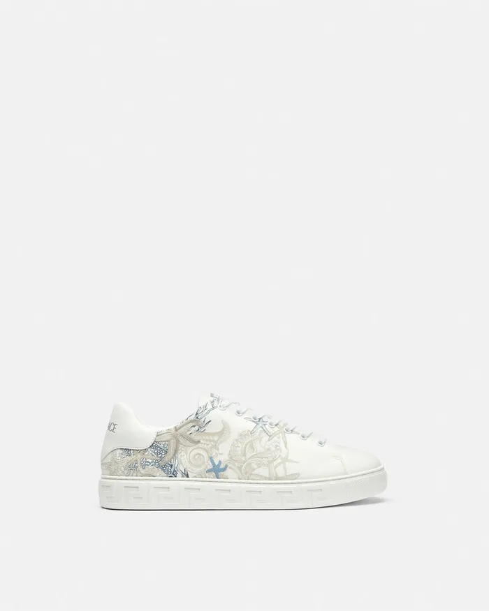 Versace Barocco Sea Greca Sneakers White Men Greca