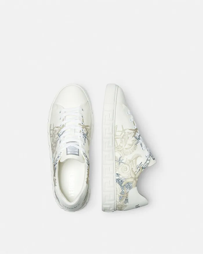 Versace Barocco Sea Greca Sneakers White Men Greca