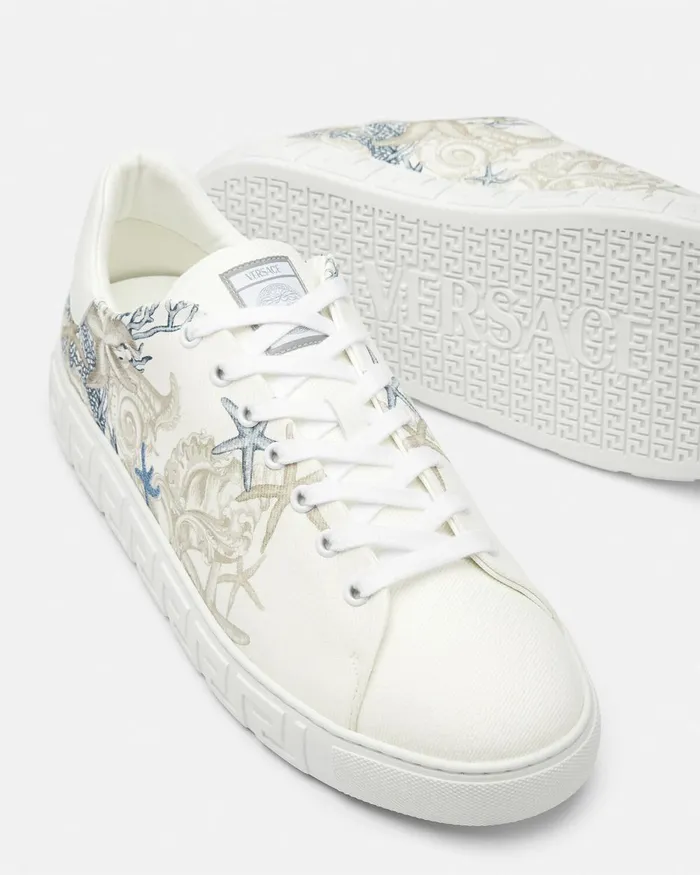 Versace Barocco Sea Greca Sneakers White Men Greca