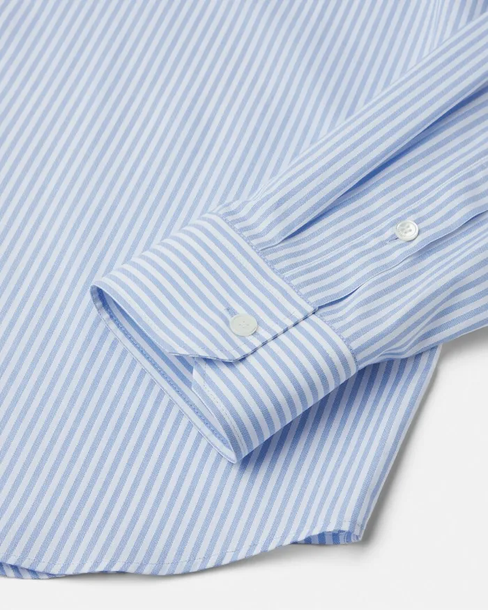 Versace Barocco Sea Striped Shirt Blueprint Men Shirts