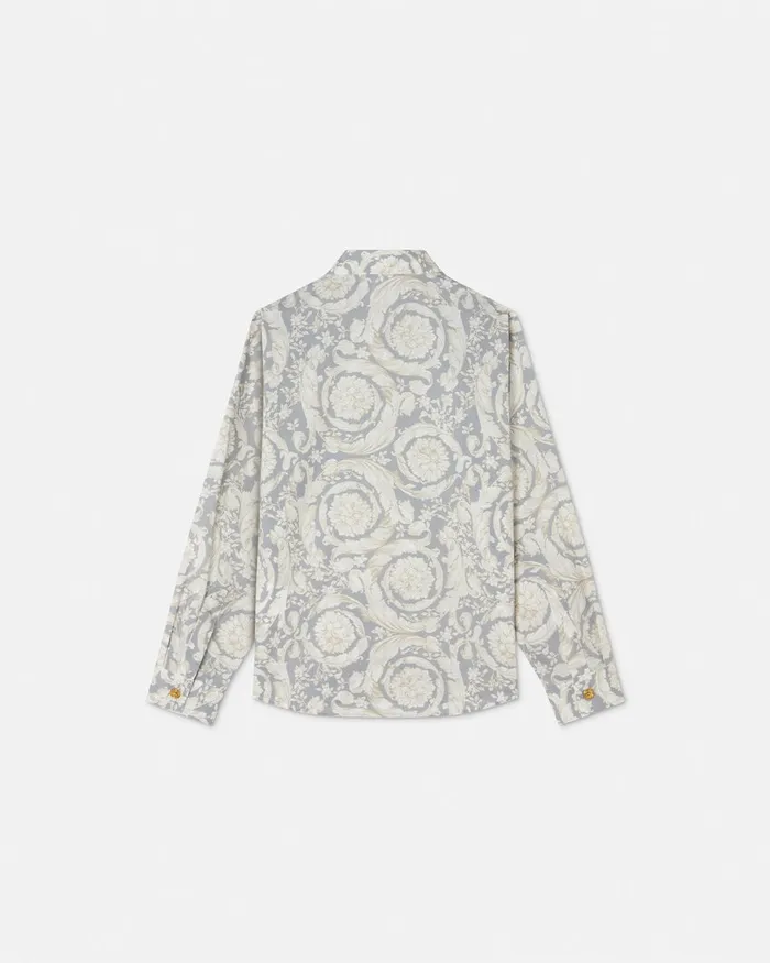 Versace Barocco Shirt Gray Kids Shirts