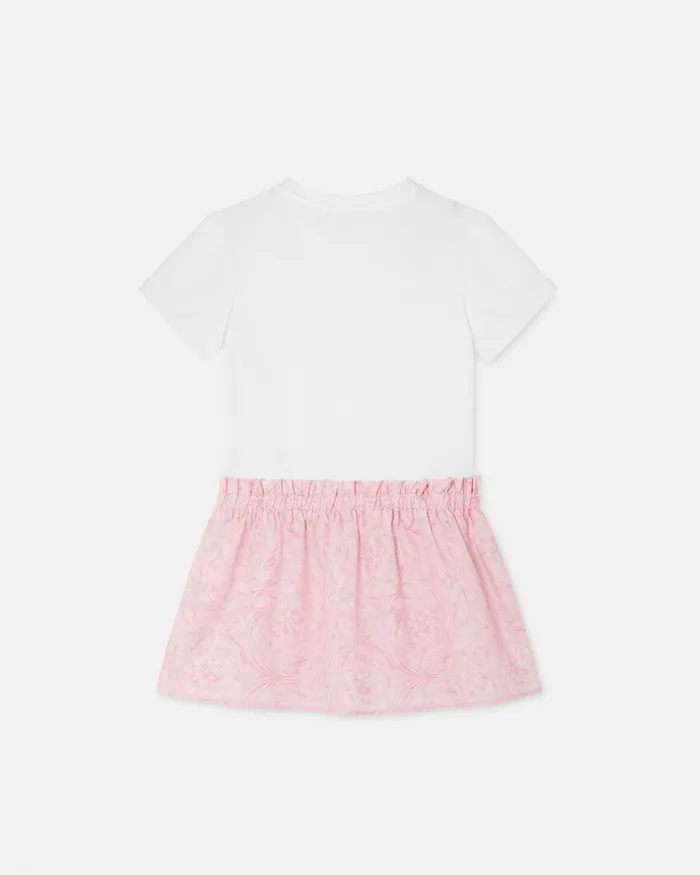 Versace Barocco TShirt Dress Light Pink Kids Dresses