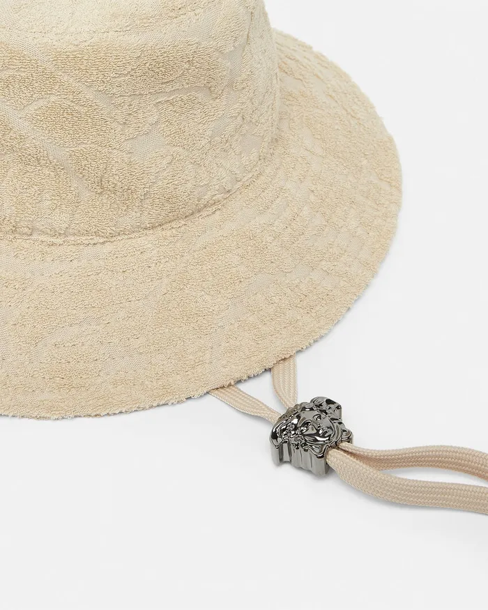 Versace Barocco Towel Bucket Hat Beige WomenMen Hats and Caps
