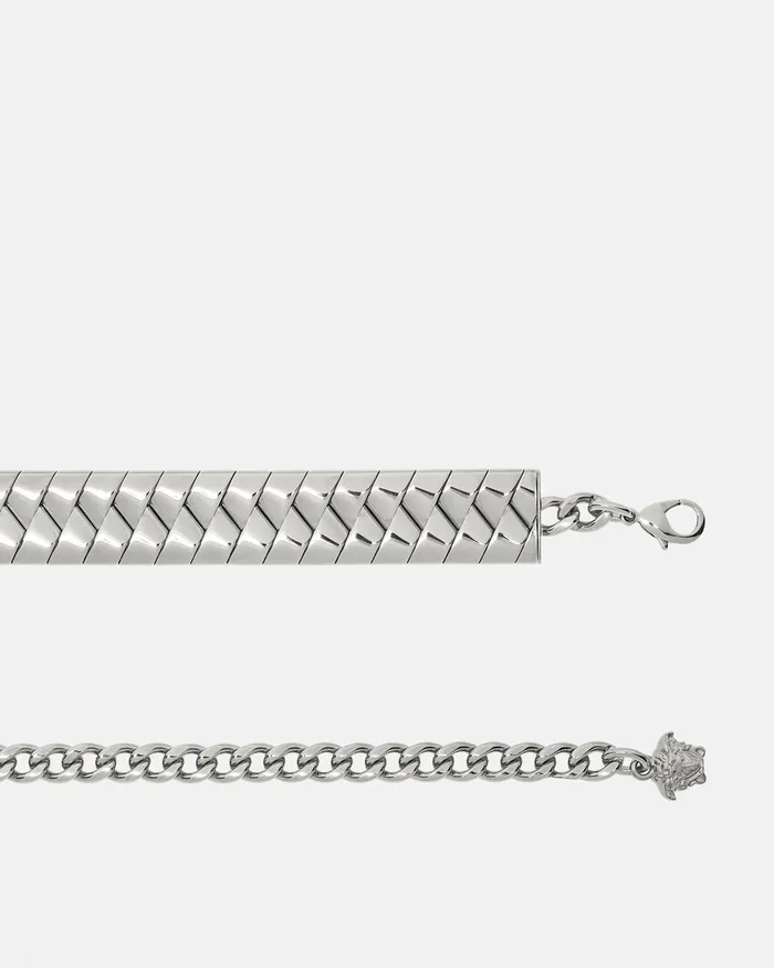 Versace Bind Chain Belt 12034 Metallic WomenMen Belts