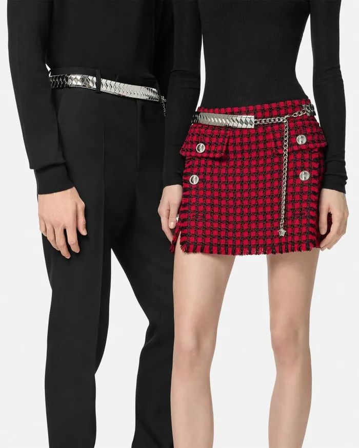 Versace Bind Chain Belt 12034 Metallic WomenMen Belts